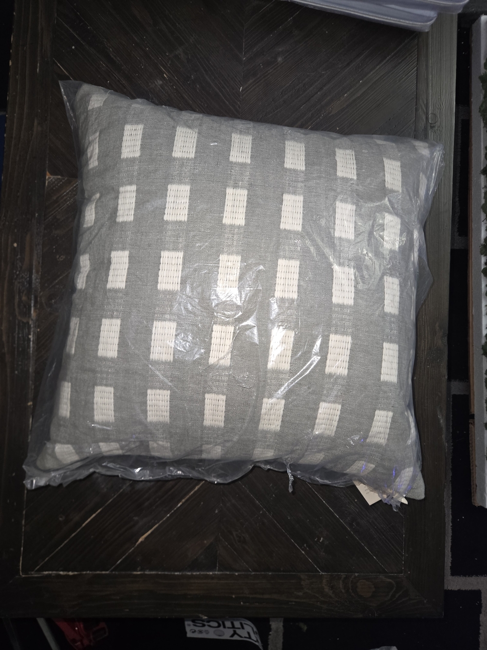 Gray & Cream Geometric Square Throw Pillow